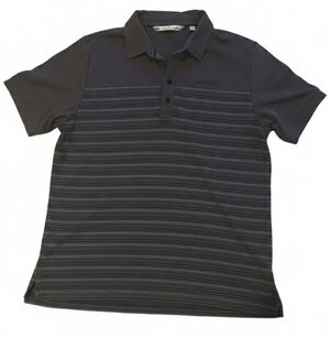 Men's Black Striped Polo Shirt